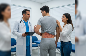 I found dozens of tiny red spots on my husband’s back — they looked like insect eggs. Minutes later, the doctor’s face went pale and said, “Call the police. Now.”