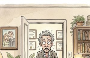 A man brings some flowers home to his wife