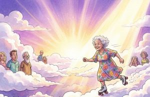 Three men arrive at the Pearly Gates.