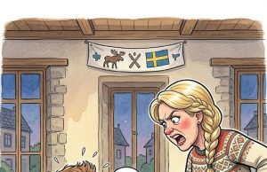 A young American ventriloquist was touring Scandinavia