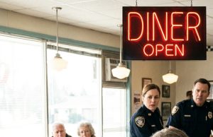The entire diner cleared out, and everyone actively avoided the heavily tattooed, feared biker sitting alone in the corner. But the tense silence shattered when a little girl in a wheelchair rolled right up to his table and softly asked, ‘Can I sit here?